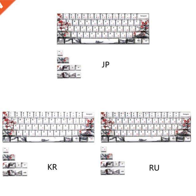 PBT Five Sides Dye-subbed 71 Keycaps with Unique Chinese Plu