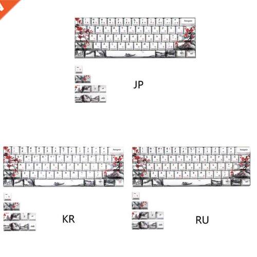 PBT Five Sides Dye-subbed 71 Keycaps with Unique Chinese Plu
