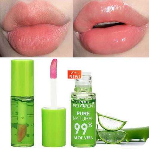 1PCS Moisturizing Natural Aloe Essence Lip Gloss Changable C