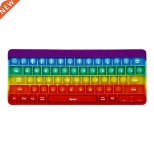 Keyboard Rainbow Push Bubble Popper Fidget Toys Soft Squishy