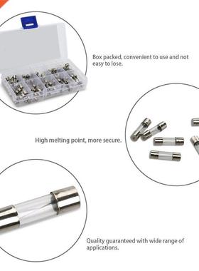 100pcs Blow Glass Tube Fuses Set Glass Fuse With Box 0.25/0.