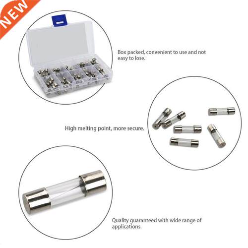 100pcs Blow Glass Tube Fuses Set Glass Fuse With Box 0.25/0.