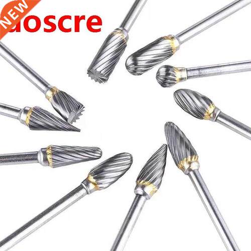 10Pc 3x6 Round Shank Metal Drawing Tungsten Carbide Milling