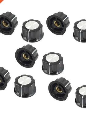 10 Pcs mm Top Rotary Knobs for 6mm Dia. Shaft Potentiomete