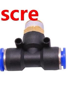 10 Pcs/Lot T-Type Equal Pass Pneumatic Fittings tube 4mm thr