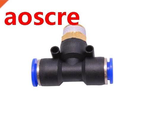 10 Pcs/Lot T-Type Equal Pass Pneumatic Fittings tube 4mm thr