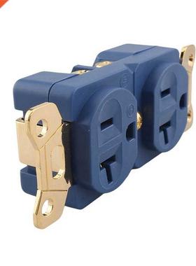 Pure Copper Gold Plated Duplex AC Power Receptacles Wall Out