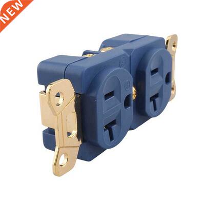 Pure Copper Gold Plated Duplex AC Power Receptacles Wall Out