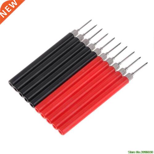 10pc Spring Test Probe Tip Insulated Hook Wire Connector Lea