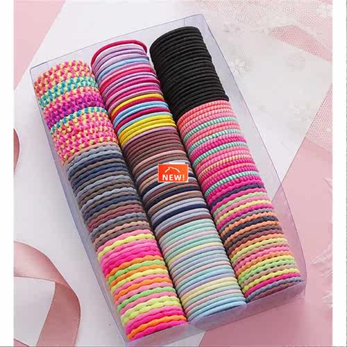 50PCS/Set Girls Colorful Basic Elastic Hair Bands Children