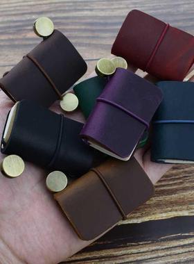 Small Leather Notebook Mini Vintage Retro Cute Kawaii Portab