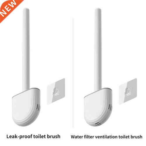 TPR Silicone Toilet Brush Flat Head Flexible Wall Mounted Bl