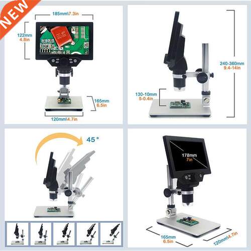 G1200 1-1200X HD digital microscope Video Microscope 12MP 7