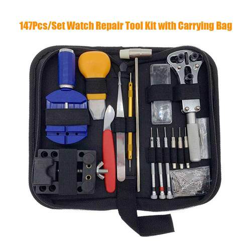 147Pcs/Set Watch Repair Tool Kit Case Opener Remover Screwdr