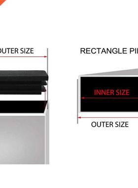 50pcs Plastc Rectangle Rbbed Tube nserts End Cover Cap Fu