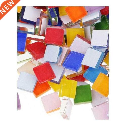 g Mixed Color Square Clear Glass Mosaic Tiles DIY Craft
