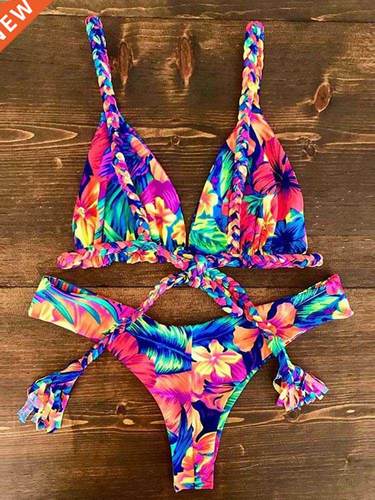 2022 Bikini Set Women Swimwear Push Up Swimsuit Top Solid Bo