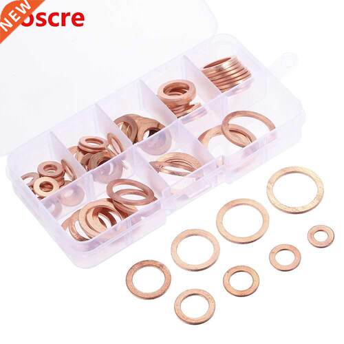 80pcs M6-M20 Sold Copper Gasket Washers Sealng Rng 8 Sze