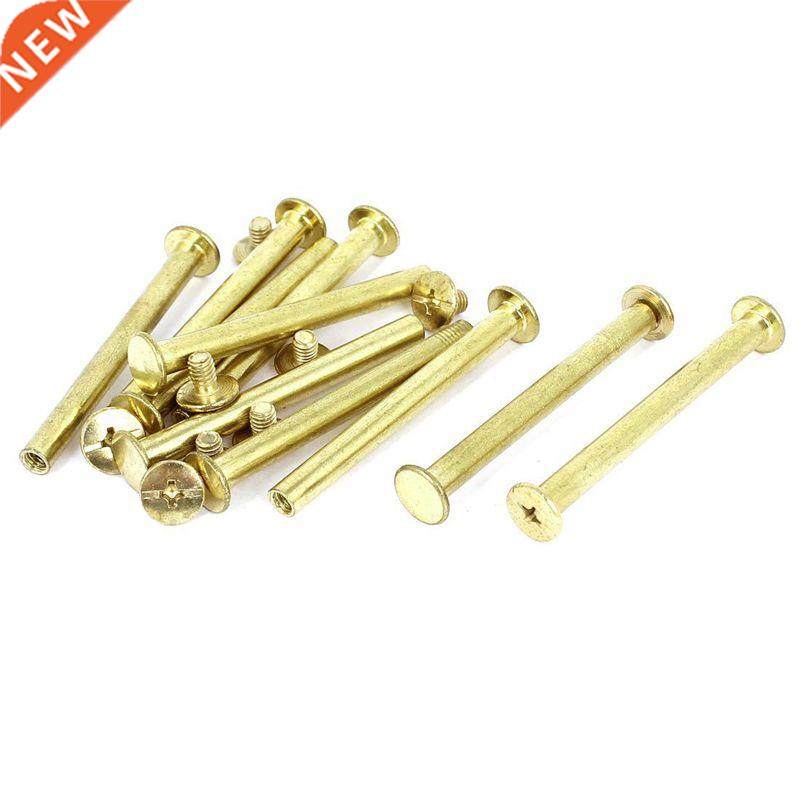 Scrapbook Leather 5x50mm Brass Plated Binding Screw Post 10p