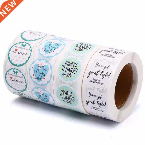 500pcs Round Floral Thank You Stickers 1inch for Wedding Par