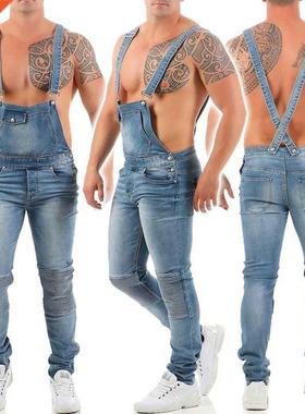 Men's Jeans Overalls Slim Fit Boyfriend Jean Jumpsui