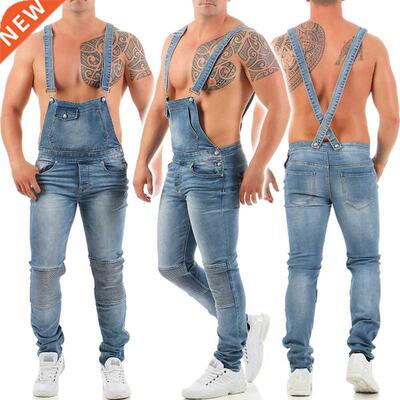 Men's Jeans Overalls Slim Fit Boyfriend Jean Jumpsui