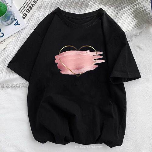 Women T-shirt Oversized Plus Size Hand Print T Shirt Female