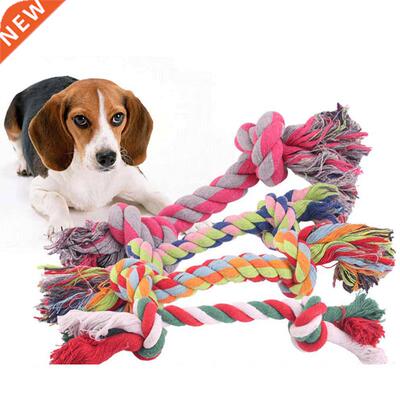Pet Dog Puppy Double Knot Chew Rope Knot Toys Clean Teeth Du