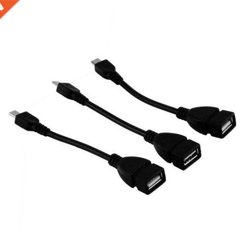 3x USB 2.0 A Female to Micro B Male Converter OTG Adapter Ca