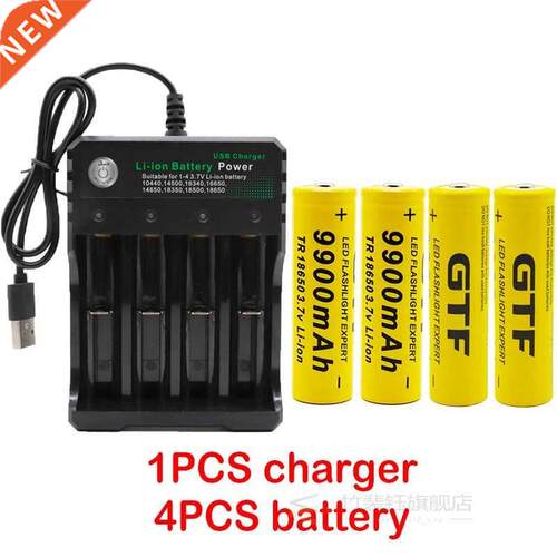 100% New 18650 battery 3.7V 9900mAh rechargeable lon batter