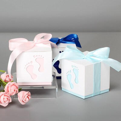 5Pcs Baby Feet Candy Gift Box Birthday First Communion Girl