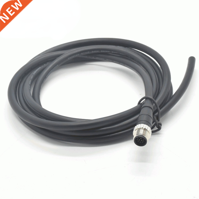 M12 12-pin Connector Black Signal Line Processing Injection