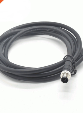 M12 12-pin Connector Black Signal Line Processing Injection
