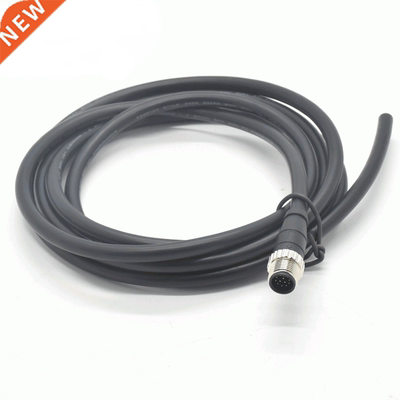 M12 12-pin Connector Black Signal Line Processing Injection