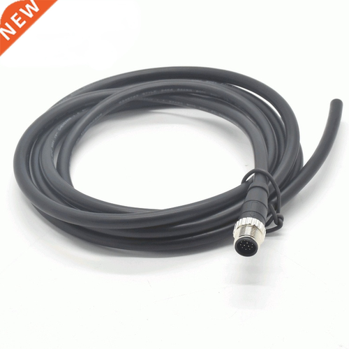 M12 12-pin Connector Black Signal Line Processing Injection