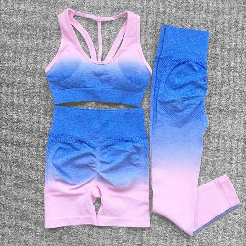 2//5PC Seamless Yoga Set Women Workout Sportswear Gym Cloth