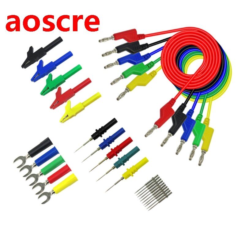 Stackable 4mm Banana Plugs Copper Test Lead Kit for Multimet