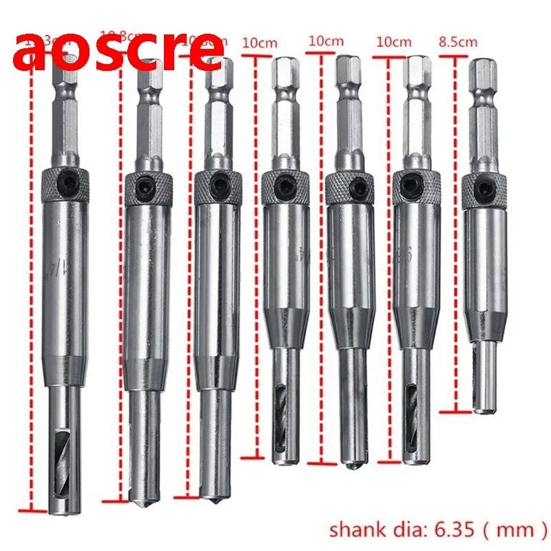 4/7Pcs Core Drill Bit Set Hole Puncher Hinge Tapper For Door