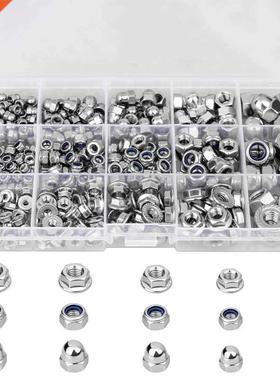 385pcs Flange Nut Assortment Kit M3 M4 M5 M6 M8 Round Cap Nu
