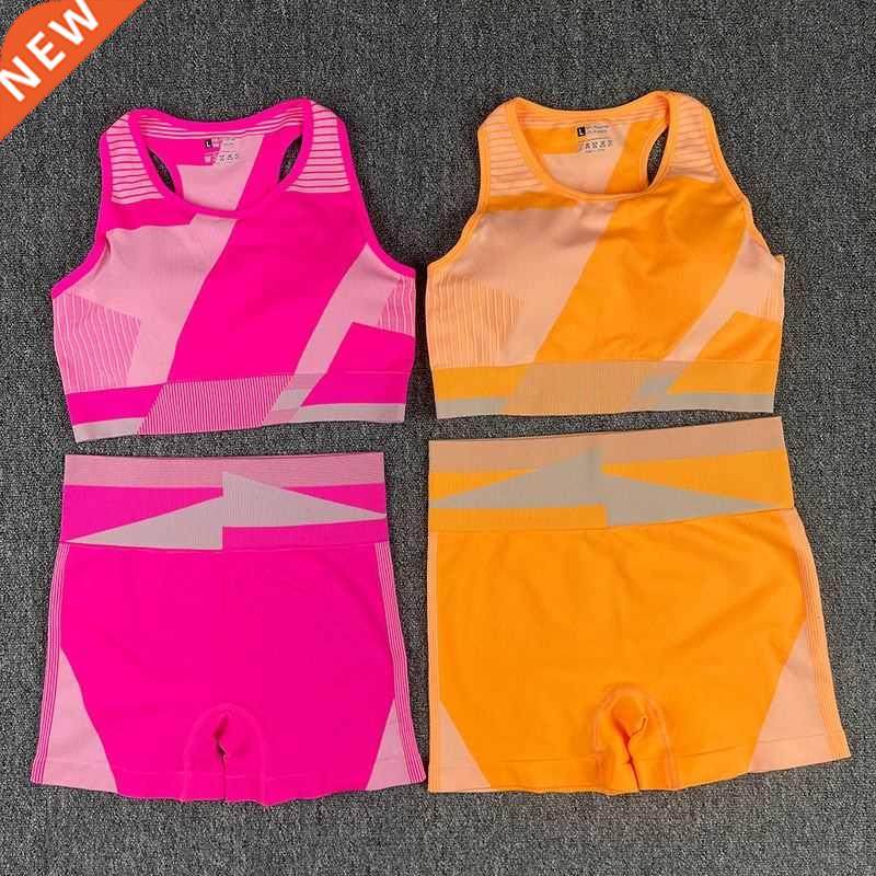 Seamless Women Yoga Set High Waist Leggings Fitness Bra Crop