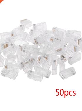 50 Pcs/Pack Stranded 10P10C Network Cable Connector RJ48 Cry
