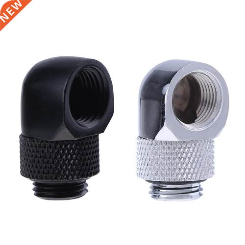 Black Silver G1/4 Inner Outer Dual Thread 90 Degree Rotary W