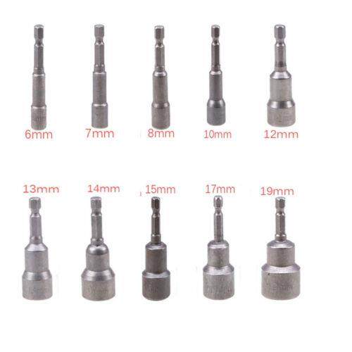 Metrc 6mm-19mm Socket Magnetc Nut Drver Set Adapter Drll