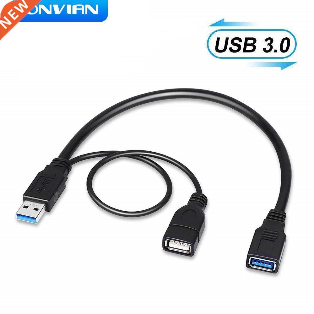 Onvian USB 3.0 Splitter Cable USB 3.0 Male To Dual USB A Fem
