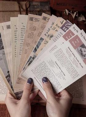 60 Sheets Retro Old Book Pages  Vintage Decorative Materi