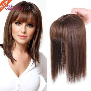 HUAYA Topper Hair Piece Invisible Seamless Long Straight Wig