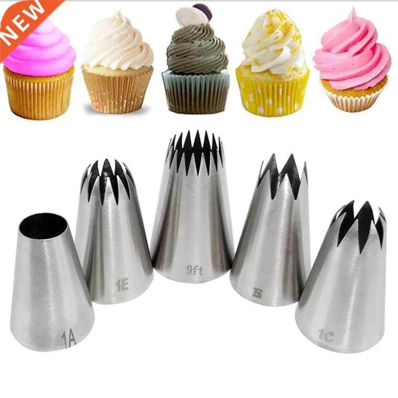 5pcs Large Metal Cake Cream Decoration Tips Set Pastry Tools