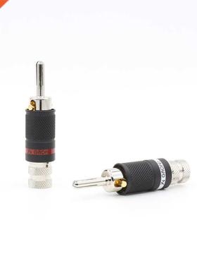 4pcs Yter Rhodum Plated Speaker Cable Banana Plug Audo Con