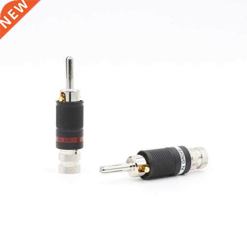4pcs Yter Rhodum Plated Speaker Cable Banana Plug Audo Con