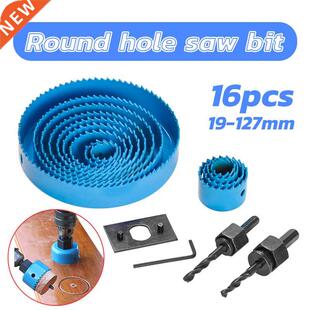 16pcs/Set Carbon Steel Holesaw Set Circle Wood Round Cutter